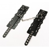 Узорчатые кожаные оковы с регулируемыми ремешками - Crazy Handmade - купить с доставкой в Дзержинске