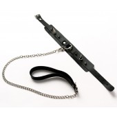 Черный ошейник с шипами и поводком - Crazy Handmade - купить с доставкой в Дзержинске