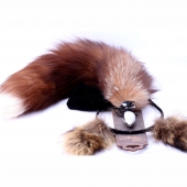 Игровой комплект: серебристая анальная пробка с пушистым хвостом и ободок-ушки - Crazy Handmade - купить с доставкой в Дзержинске