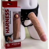 Насадка-фаллос в комплекте с трусиками Harness - 21,6 см. - LOVETOY (А-Полимер) - купить с доставкой в Дзержинске