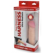 Страпон Harness из двух предметов: регулируемые трусики и насадка-фаллос - 17,5 см. - LOVETOY (А-Полимер) - купить с доставкой в Дзержинске