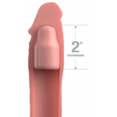 Телесная насадка-удлинитель 2 Inch Silicone X-tension with Strap - 20,3 см. - Pipedream - в Дзержинске купить с доставкой