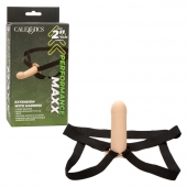 Телесный фаллопротез из силикона Extension with Harness - 15,75 см. - California Exotic Novelties - купить с доставкой в Дзержинске