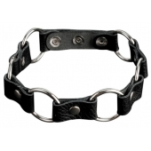 Кожаный черный ошейник с кольцами - Sitabella - купить с доставкой в Дзержинске