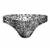 Мужские трусы-тонги с серым леопардовым принтом - Romeo Rossi купить с доставкой