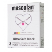 Ультрапрочные презервативы Masculan Ultra Safe Black - 3 шт. - Masculan - купить с доставкой в Дзержинске