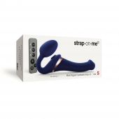 Синий безремневой страпон Multi Orgasm Size S с клиторальной стимуляцией - Strap-on-me - купить с доставкой в Дзержинске