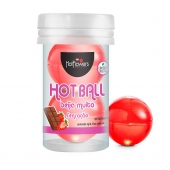 Лубрикант на масляной основе Hot Ball Beija Muito с ароматом шоколада и клубники (2 шарика по 3 гр.) - HotFlowers - купить с доставкой в Дзержинске