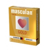 Презервативы Masculan Ultra Gold с золотым напылением и ароматом ванили - 3 шт. - Masculan - купить с доставкой в Дзержинске