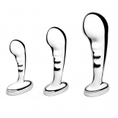 Набор из 3 стальных стимуляторов простаты Stainless Steel P-spot Training Set - b-Vibe - в Дзержинске купить с доставкой