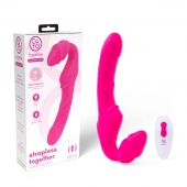Розовый безремневой страпон на радиоуправлении Strapless Together - 22 см. - Together Toy - купить с доставкой в Дзержинске