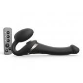 Черный безремневой страпон Multi Orgasm Size S с клиторальной стимуляцией - Strap-on-me - купить с доставкой в Дзержинске