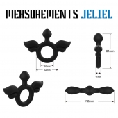 Черное эрекционное кольцо с крыльями Rooster Jeliel Angel - Velv or - в Дзержинске купить с доставкой