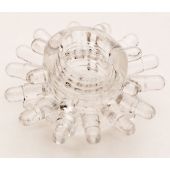 Прозрачное гелевое эрекционное кольцо с шипиками - Toyfa Basic - в Дзержинске купить с доставкой