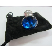 Анальное украшение BUTT PLUG  Small с синим кристаллом - 7 см. - Anal Jewelry Plug - купить с доставкой в Дзержинске