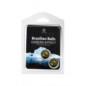 Набор из 2 шариков с массажным маслом Brazilian Balls с ледяным эффектом - Secret Play - купить с доставкой в Дзержинске