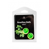 Набор из 2 шариков с массажным маслом Brazilian Balls с ароматом мяты - Secret Play - купить с доставкой в Дзержинске