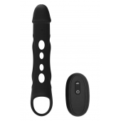 Черная насадка-удлинитель Vibrating Extender With Remote с вибрацией - Dream Toys - в Дзержинске купить с доставкой