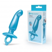 Голубая анальная пробка для массажа простаты Hither Silicone Prostate Plug - 14,3 см. - b-Vibe - в Дзержинске купить с доставкой