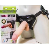 Страпон-унисекс с двумя насадками UNI strap 7  Harness - 19 и 16 см. - LOVETOY (А-Полимер) - купить с доставкой в Дзержинске