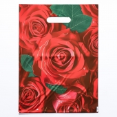 Пакет с цветочным принтом и вырубной ручкой (30х40 см) - Сима-Ленд - купить с доставкой в Дзержинске