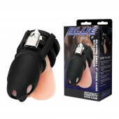 Черная клетка для пениса Silicone Small 2 in Cock Cage With Ball Divider - BlueLine - купить с доставкой в Дзержинске
