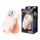 Белая клетка для пениса Silicone Small 2 in Cock Cage With Ball Divider - BlueLine - купить с доставкой в Дзержинске