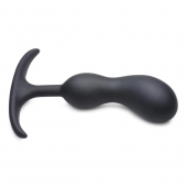 Черный массажер простаты с утяжелителями Premium Silicone Weighted Prostate Plug Medium - 16,3 см. - XR Brands - в Дзержинске купить с доставкой