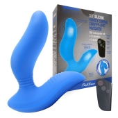 Синий вибромассажер простаты 3,5’’ Remote Control Curve P-spot Massager - 12 см. - Erokay - в Дзержинске купить с доставкой