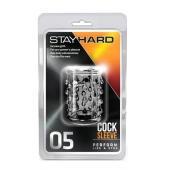 Прозрачная насадка с капельками STAY HARD COCK SLEEVE 05 CLEAR - Blush Novelties - в Дзержинске купить с доставкой