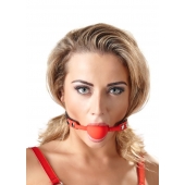 Силиконовый кляп-шар на чёрных ремешках Red Gag silicone - Orion - купить с доставкой в Дзержинске