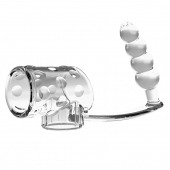 Прозрачная насадка на пенис и мошонку с анальным стимулятором Rilley - Baile - в Дзержинске купить с доставкой