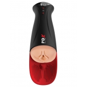 Телесный мастурбатор-вагина в черной колбе с вибрацией Fuck-O-Matic Pro XL - Pipedream - в Дзержинске купить с доставкой