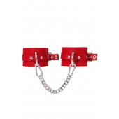 Красные мягкие кожаные оковы с люверсами - Pecado - купить с доставкой в Дзержинске