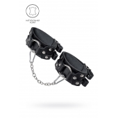 Черные кожаные оковы с двумя ремешками - Pecado - купить с доставкой в Дзержинске