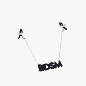 Зажимы на соски с кожаной подвеской BDSM - Crazy Handmade - купить с доставкой в Дзержинске