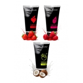 Набор из 3 съедобных лубрикантов JUJU (клубника, малина, кокос) - JuJu - купить с доставкой в Дзержинске