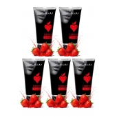 Набор из 5 съедобных лубрикантов JUJU со вкусом клубники - JuJu - купить с доставкой в Дзержинске