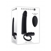 Черная вибронасадка для двойного проникновения Full Swing - Gender X - купить с доставкой в Дзержинске