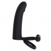 Черная вибронасадка для двойного проникновения Full Swing - Gender X - купить с доставкой в Дзержинске