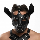 Черная кожаная маска «Собака» - Crazy Handmade - купить с доставкой в Дзержинске