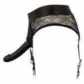 Черный женский страпон Strap-on Set: трусики и насадка - Orion - купить с доставкой в Дзержинске