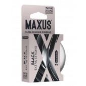 Черные утолщенные презервативы MAXUS Extra Strong с железным кейсом - 3 шт. - Maxus - купить с доставкой в Дзержинске
