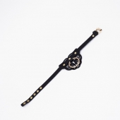 Черный чокер с клепками и золотистой фурнитурой - Crazy Handmade - купить с доставкой в Дзержинске