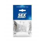 Прозрачное эластичное эрекционное кольцо с 6 шариками - Sex Expert - в Дзержинске купить с доставкой