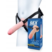 Мужской полый страпон на регулируемых ремешках - 22 см. - Sex Expert - купить с доставкой в Дзержинске