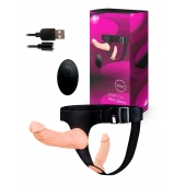 Женский страпон с 2 насадками, вибрацией и пультом ДУ - Erowoman-Eroman - купить с доставкой в Дзержинске