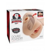 Телесный мастурбатор с вибрацией Double Pounder Vibrating Squeeze Stroker - Pipedream - в Дзержинске купить с доставкой