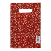 Красный подарочный новогодний пакет с вырубной ручкой (20х30 см) - Сима-Ленд - купить с доставкой в Дзержинске