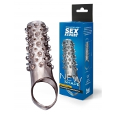 Дымчатая насадка на пенис с шипами и выпуклостями - 12 см. - Sex Expert - в Дзержинске купить с доставкой